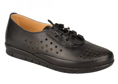 Γυναικεία Δερμάτινα Ανατομικά Παπούτσια | Υφαντίδης | 110408 | Μαύρο - Υφαντίδης - 